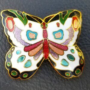 Cloisonné Enamel Butterfly Belt Buckle for Women by Charmant Beverly Hills CA